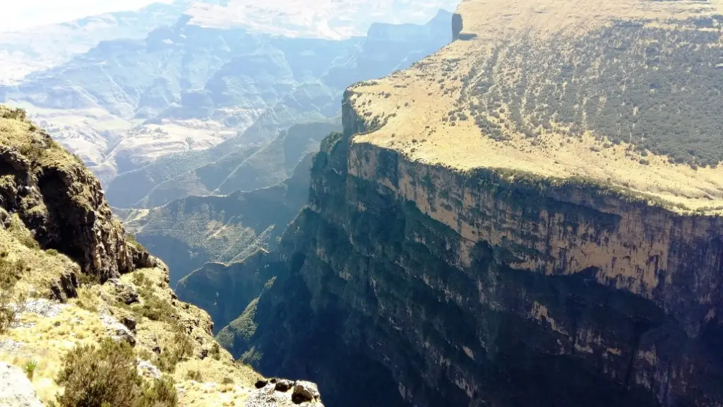 The rock curtain along the Simien escarpment